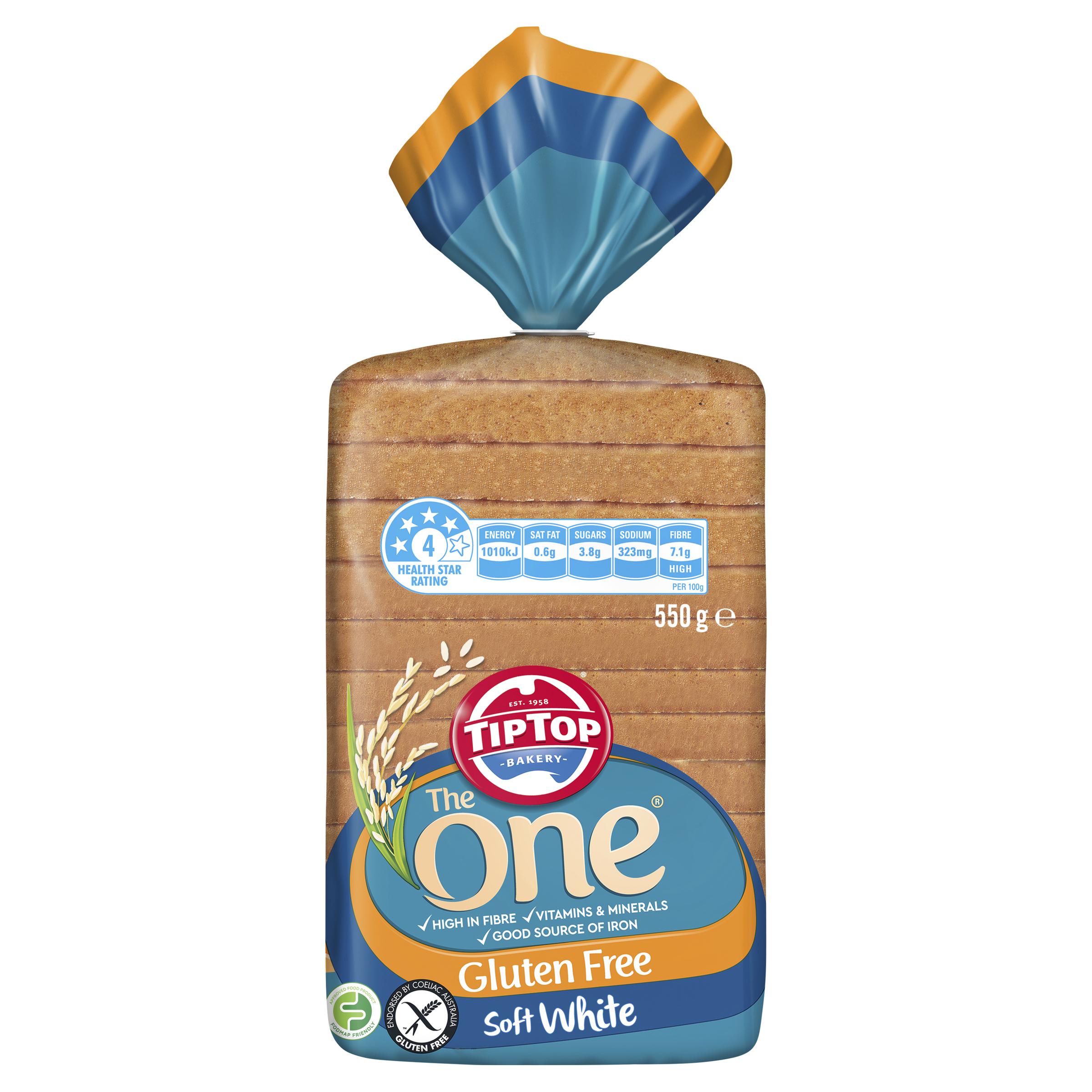 Tip Top Gluten Free White Sandwich Slice Bread Loaf 550g