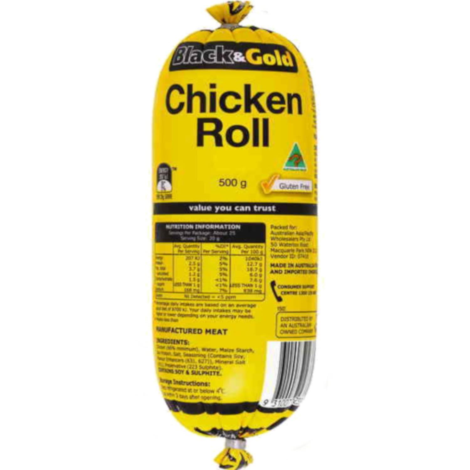 Black & Gold Chicken Roll 500g