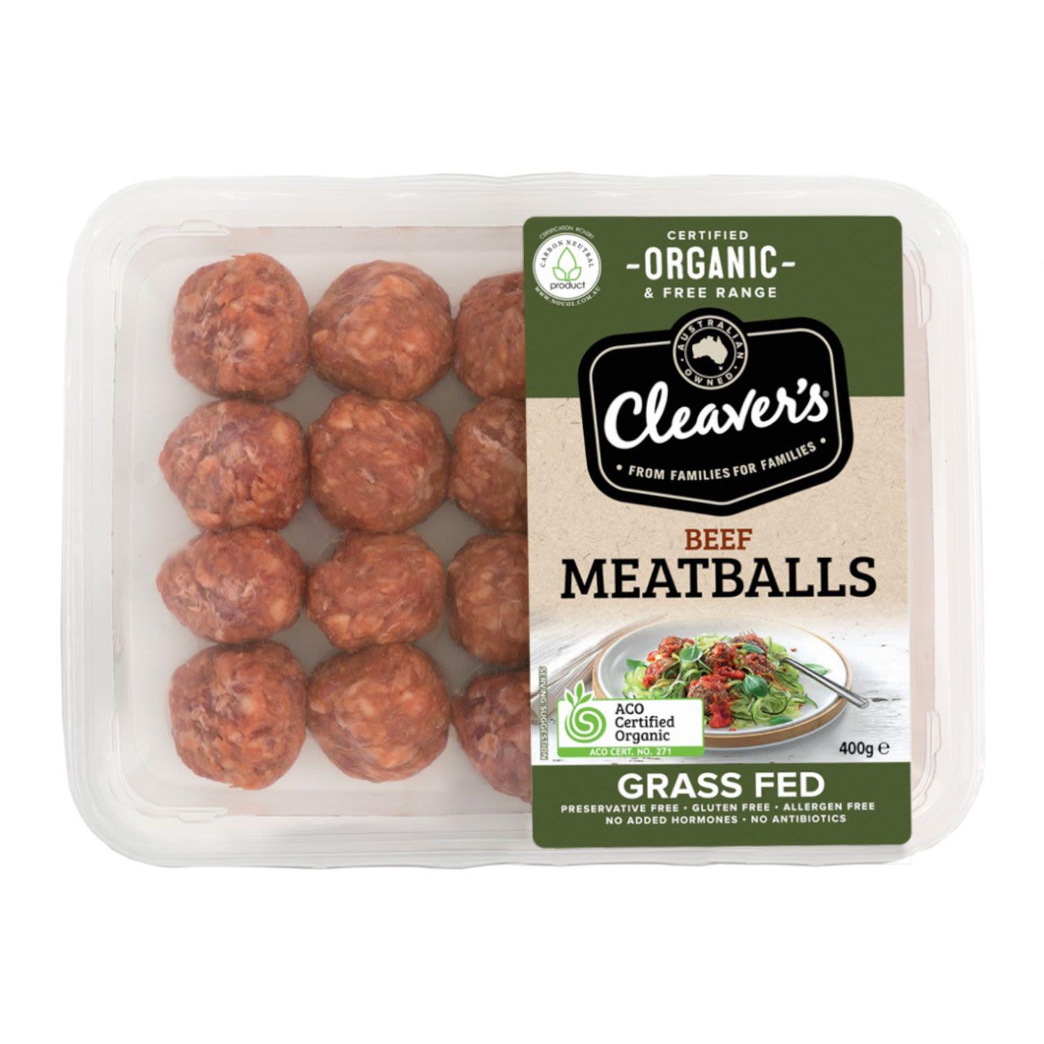 Cleaver's Organic Beef Mini Meatballs 400g