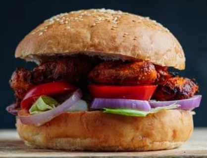 Menu burger tandoori