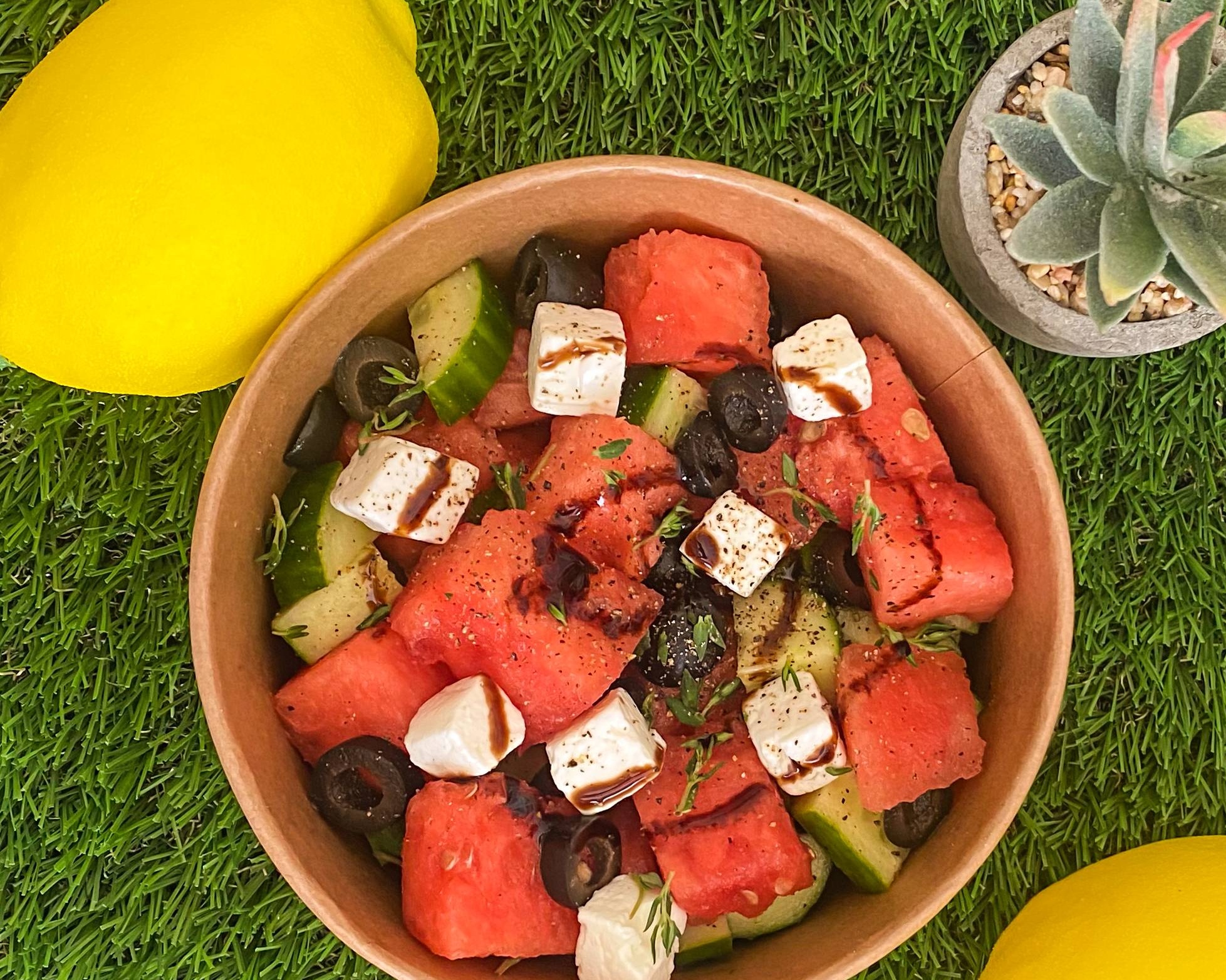 Salade pastèque Olive Feta concombre 🍉🫒