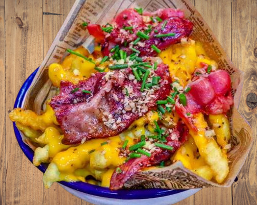 Frites, bacon et Cheddar