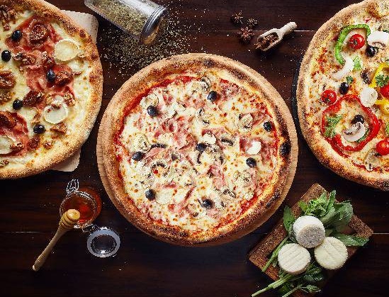 Menu pizza trio