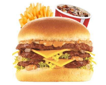 Menu triple cheeseburger