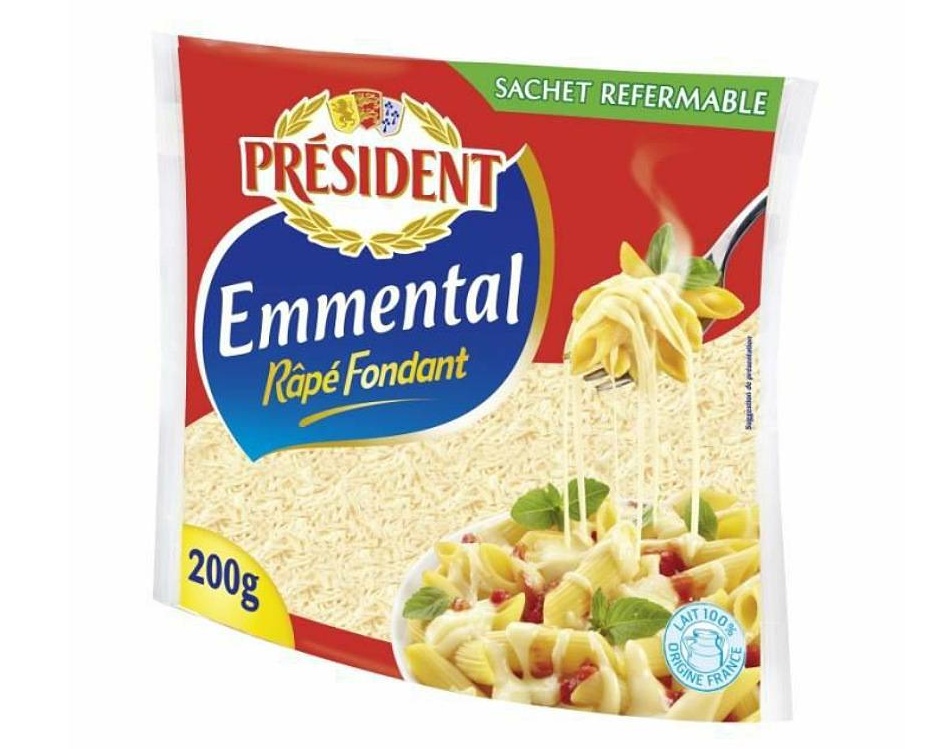 Emmental râpé président 200g