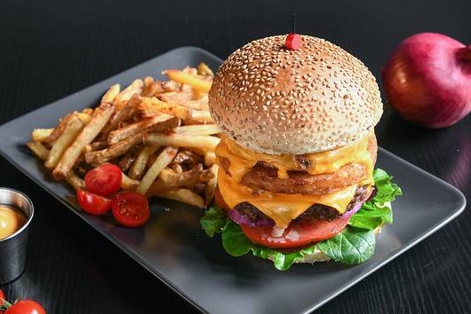 Menu double beef burger