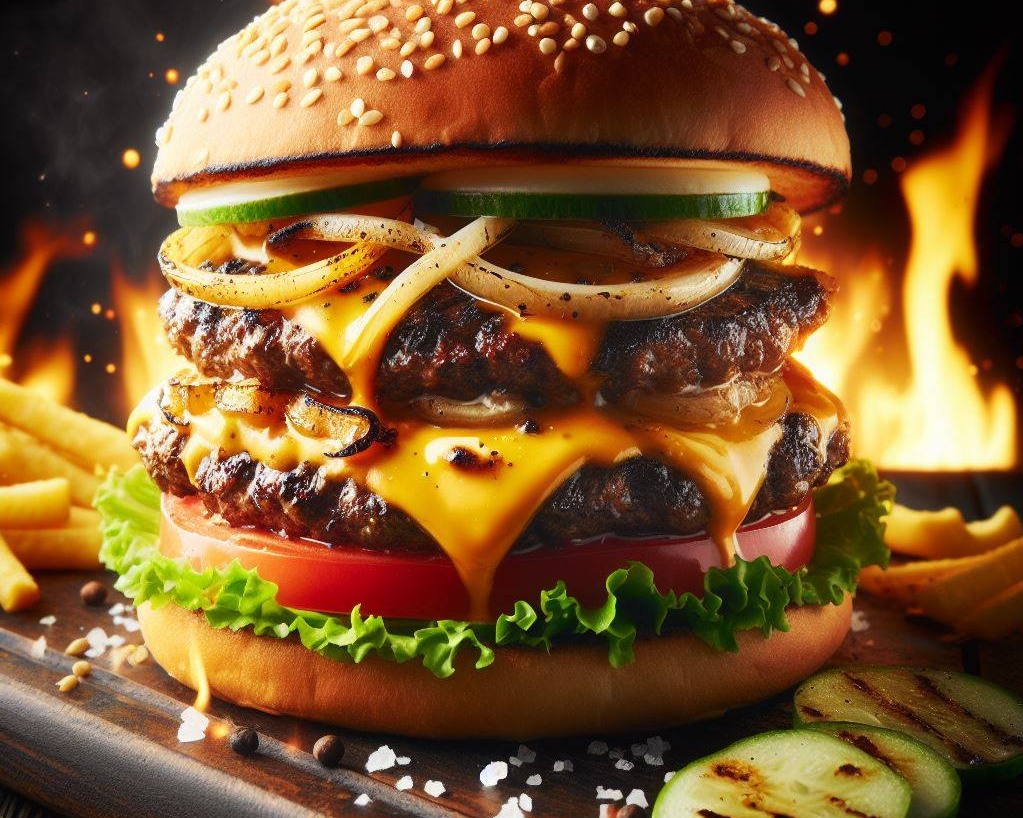 Le Double cheese Sous Feu du Bois 🍔🔥