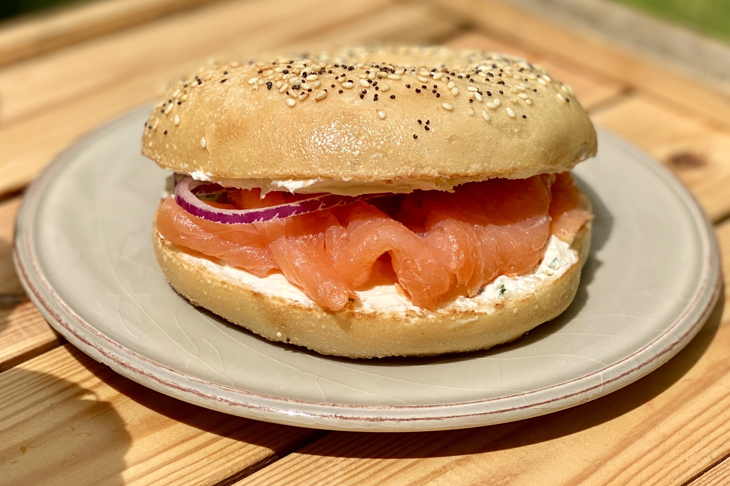 Bagel Queijo Creme & Salmão / Bagel cream cheese salmon
