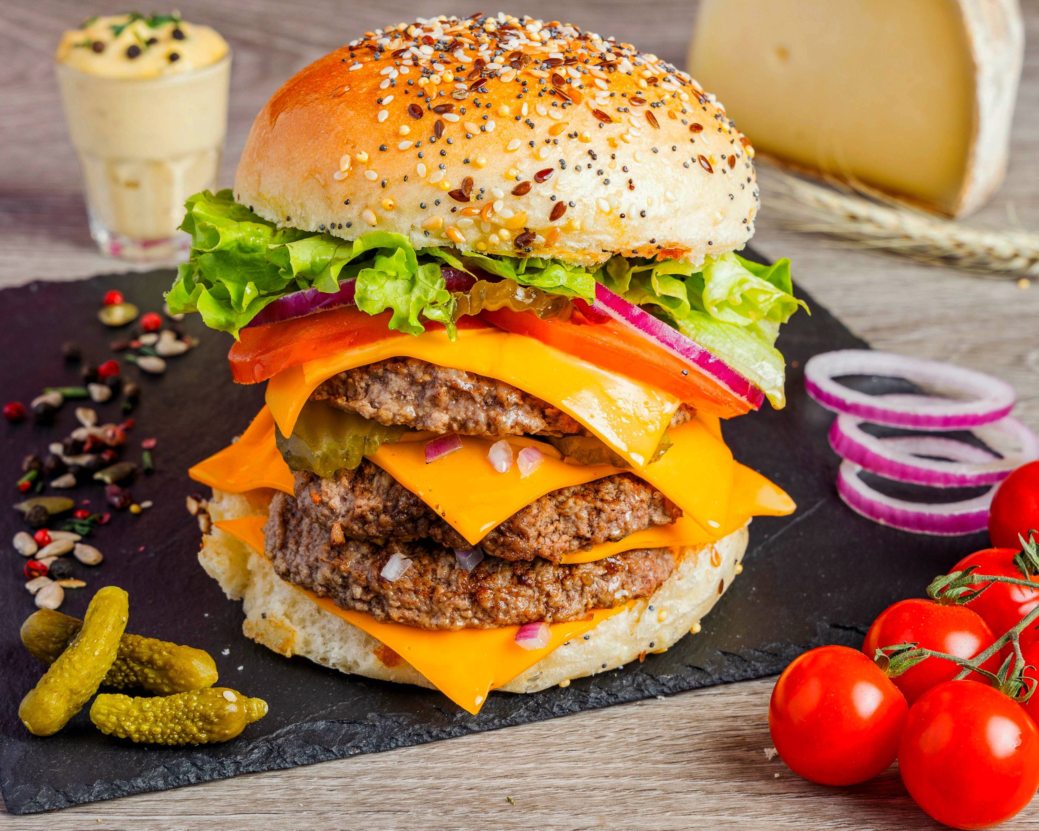🥩🥩🥩🧀🧀🧀🍔 Burger Triple XL
