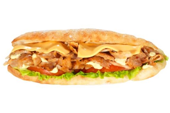 Sandwich jambon fromage crudités