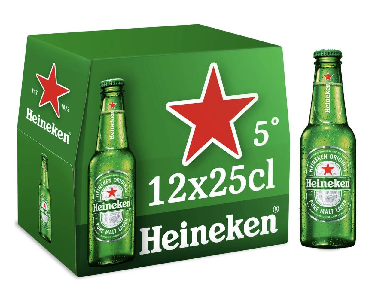 Pack Heineken 12 bières, 25 cl.