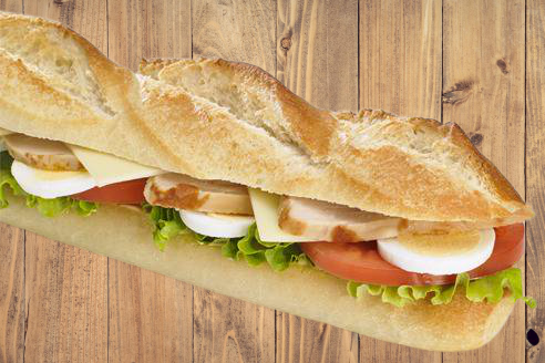 Demi-baguette au four poulet