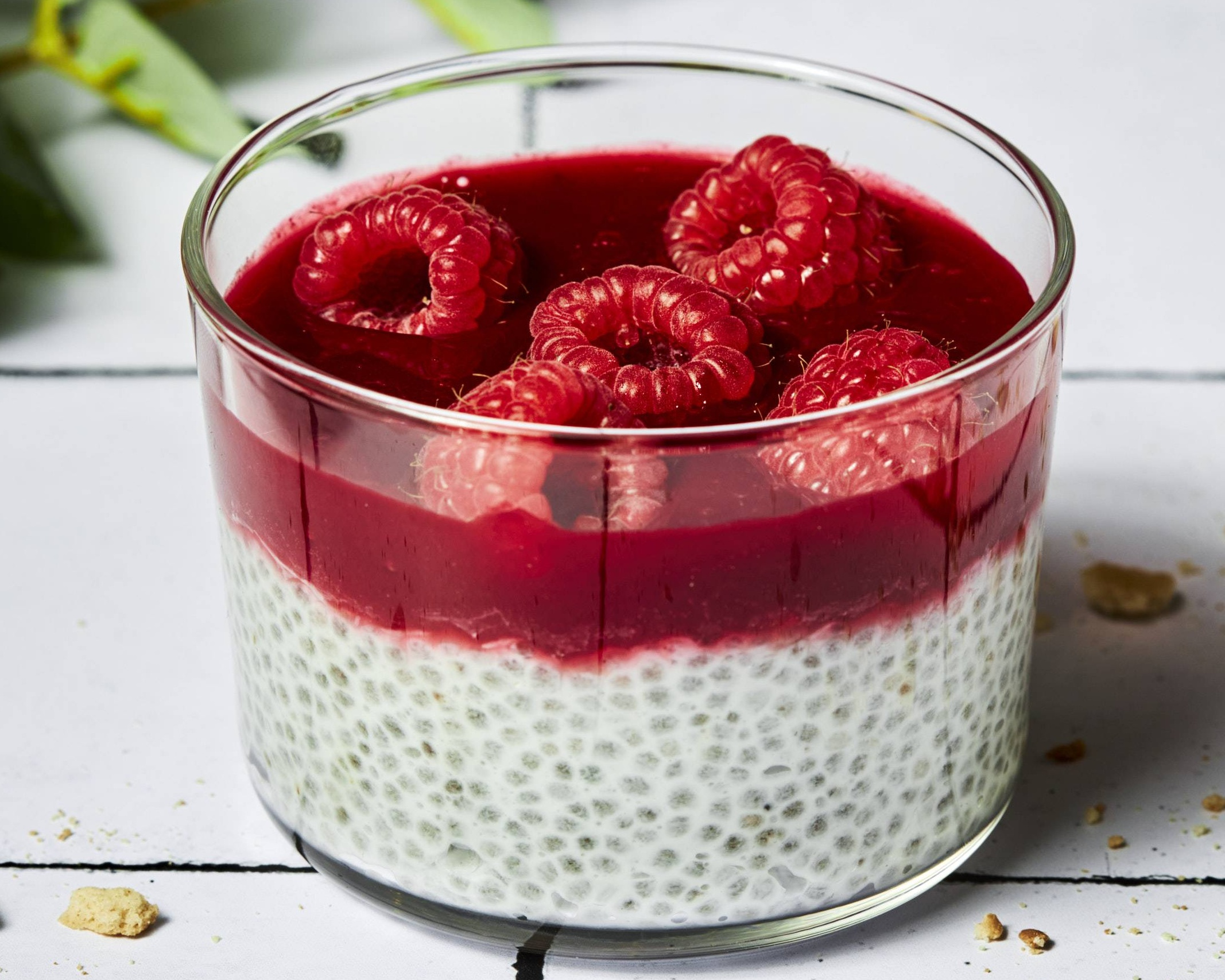 PUDDING DE CHIA : COULIS DE FRUITS ROUGES & FRAMBOISES