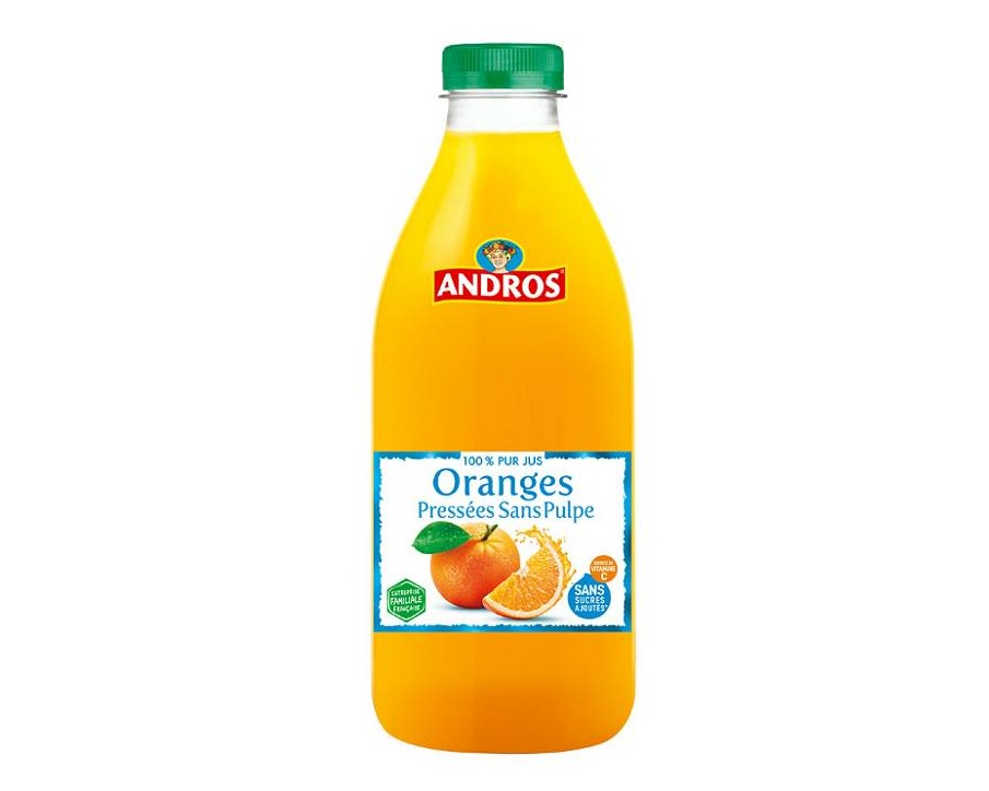 Jus Andros orange sans pulpe