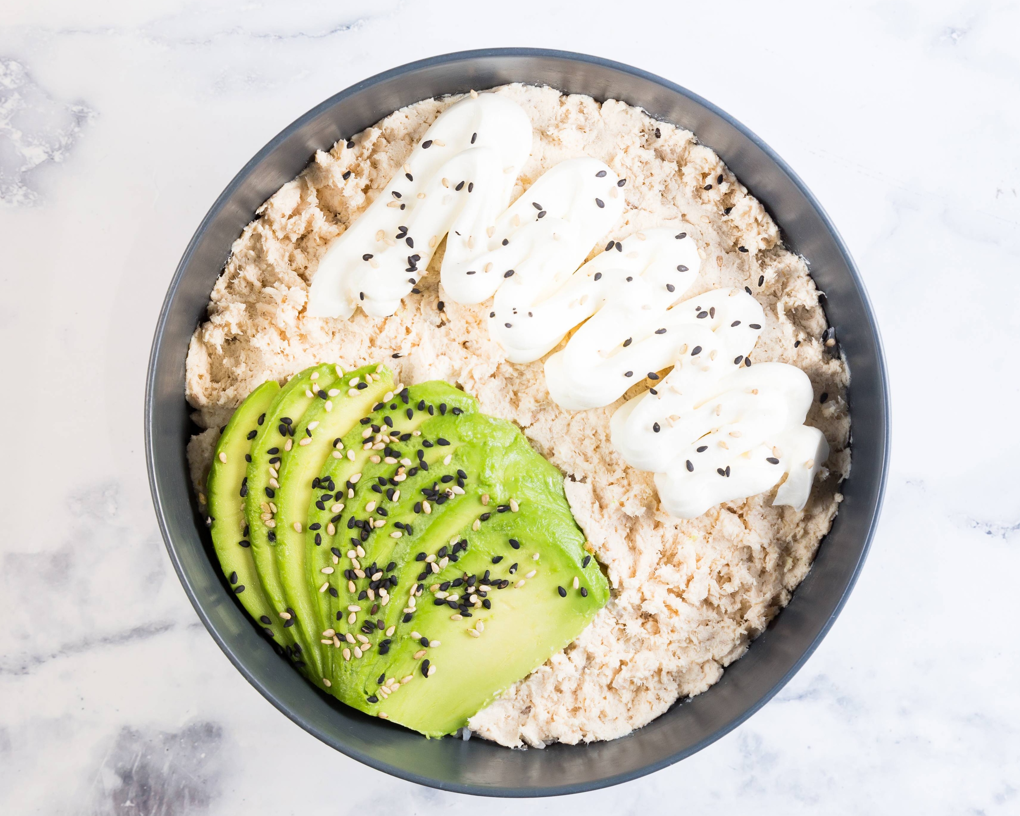 Tartare poulet mayo avocat cheese
