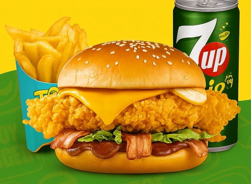 Menu CHICKEN  Montagnard 🏔️ -  Burger + Frites + Boisson