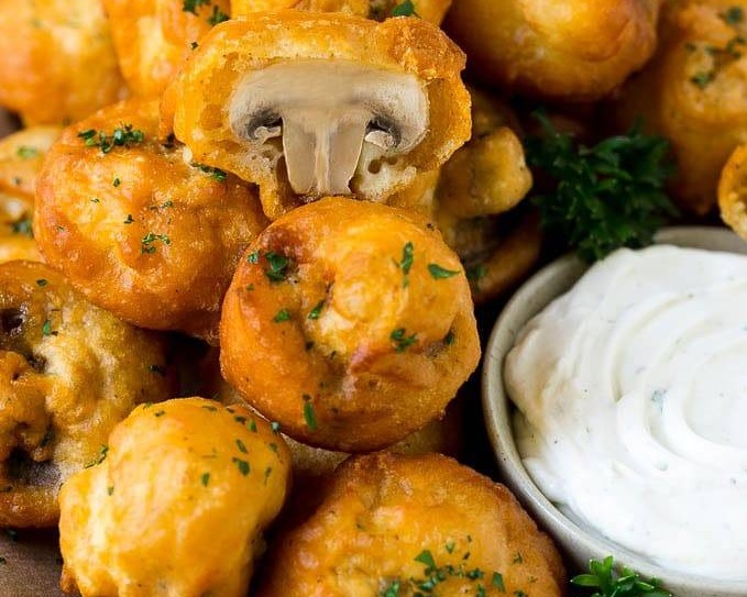 Deep Fried Mushroom Caps