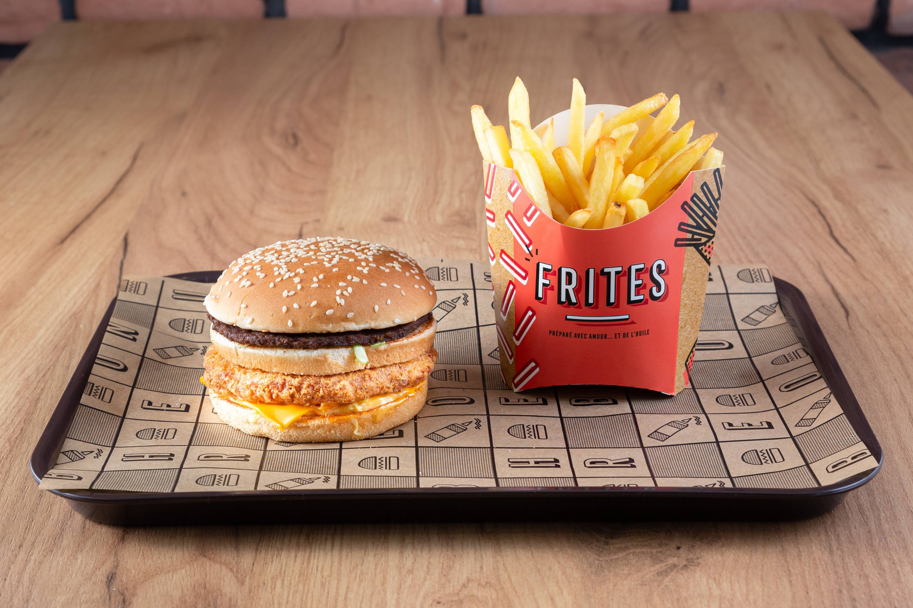 Menu B chicken beef burger