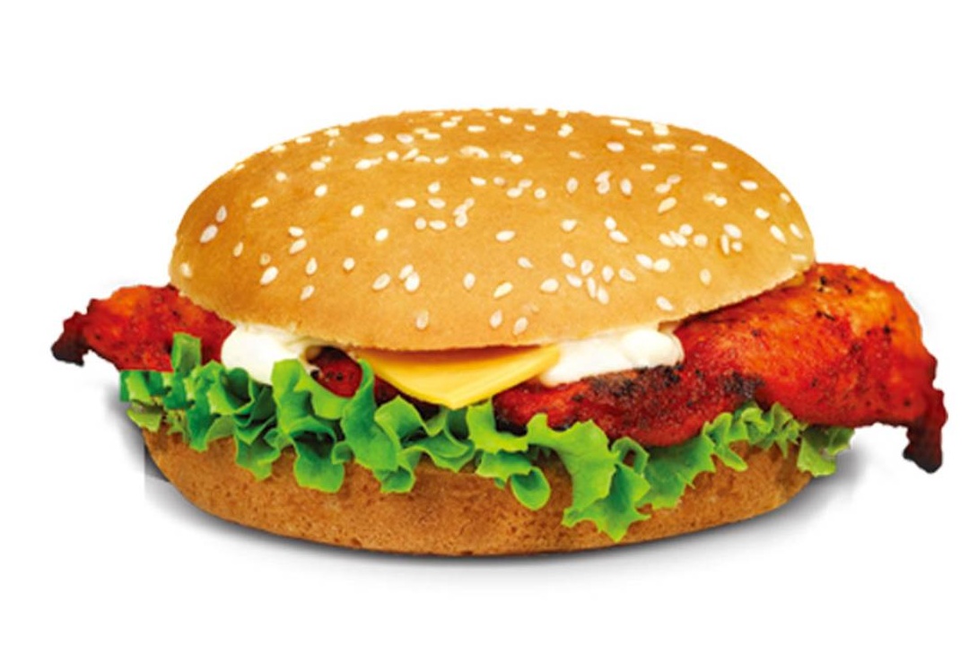 Menu burger tikka