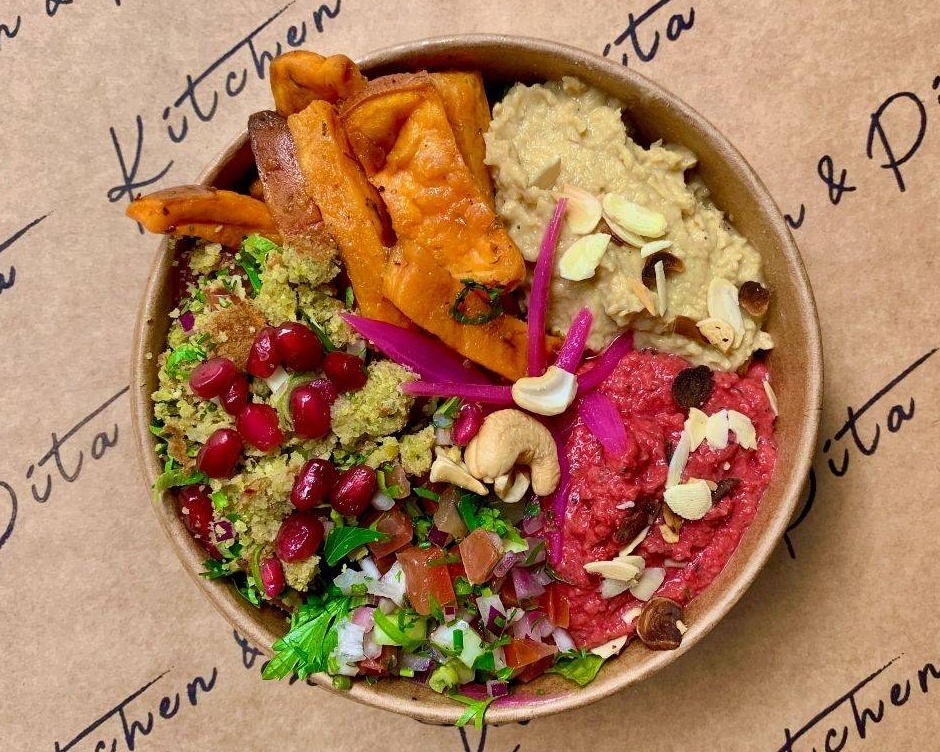 Bowl 🇮🇱Tel Aviv (VG) 🌱, brisure de falafel + houmous variés