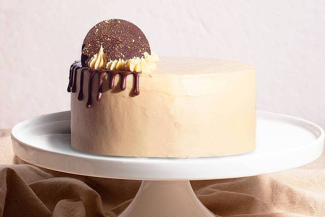 Salted Caramel Dark Chocolate Ice Cream Cake