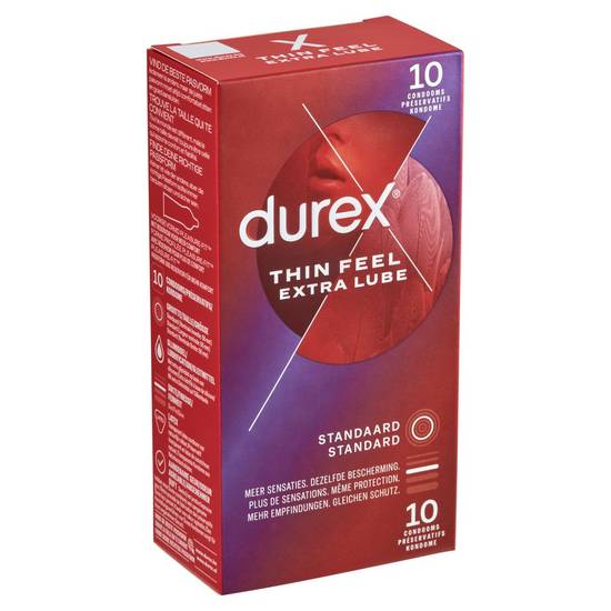 Durex Thin Feel Extra Lube 10 Préservatifs