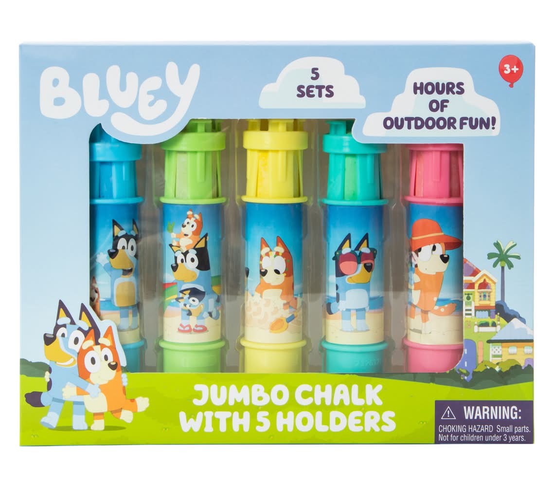 Bluey™Jumbo Chalk With Holders 5-Pack