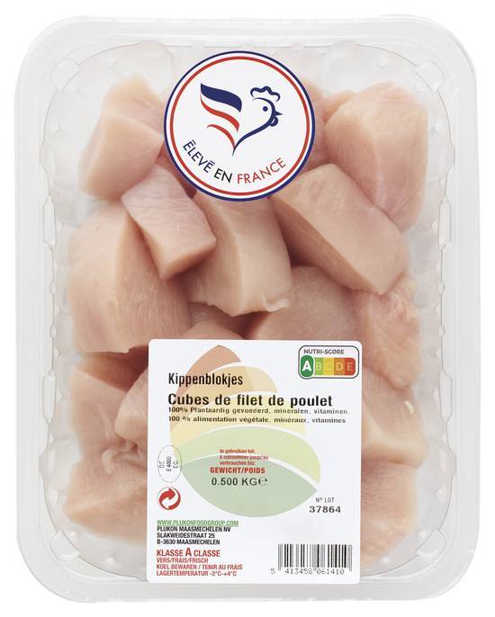 Cubes de filet de poulet - sans marque - 500g