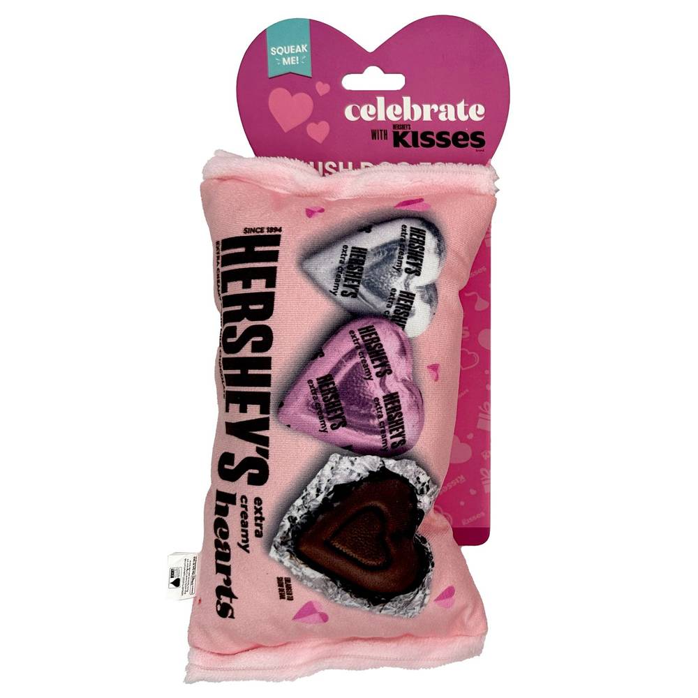 Hershey's Kisses Plush Bag of Chocolate Dog Toy with Squeaker