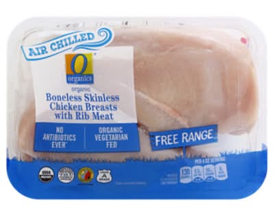O Organics Free Range Boneless Skinless Chicken Breast With Rib Meat (1.25 lbs)