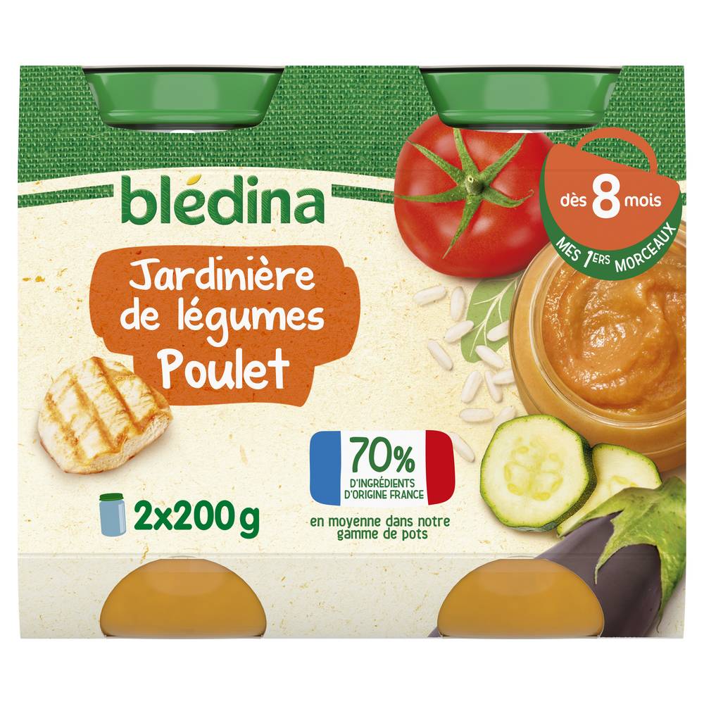 Blédina - Jardinière de légumes poulet  dès 8 mois ( 2 pièces )