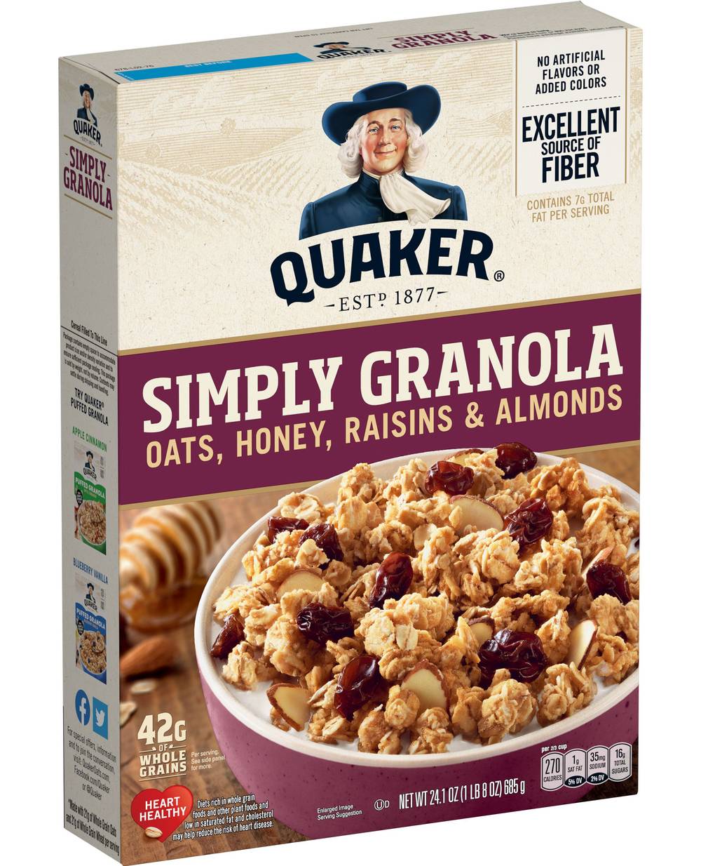 Quaker Oats Honey Raisins & Almonds Simply Granola (24.1 oz)
