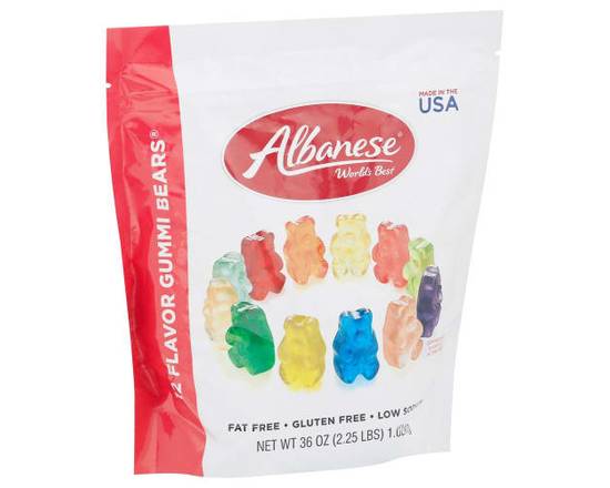 Albanese · Fat-Free Gluten-Free Assorted Flavors Gummi Bear (36 oz)