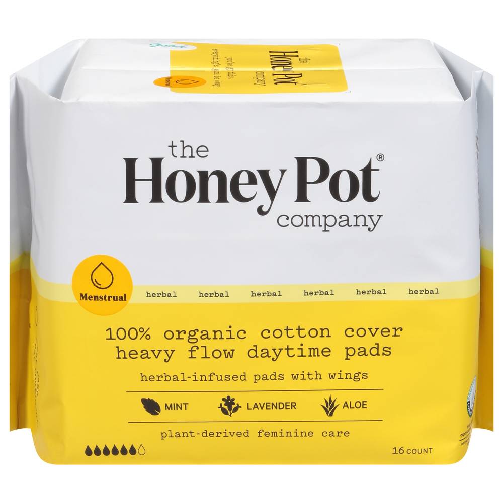 The Honey Pot Daytime Heavy Flow Pads (16 ct)