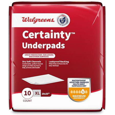 Walgreens Certainty Underpads For Incontinence, Day & Night Protection