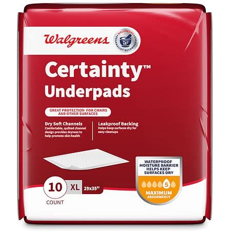 Walgreens Certainty Underpads For Incontinence Day & Night Protection
