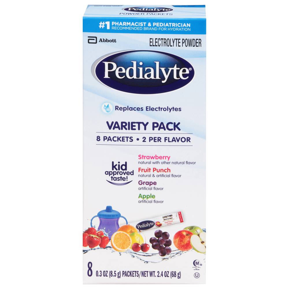 Pedialyte Electrolyte Powder Variety pack (8 ct, 0.3oz) (assorted)