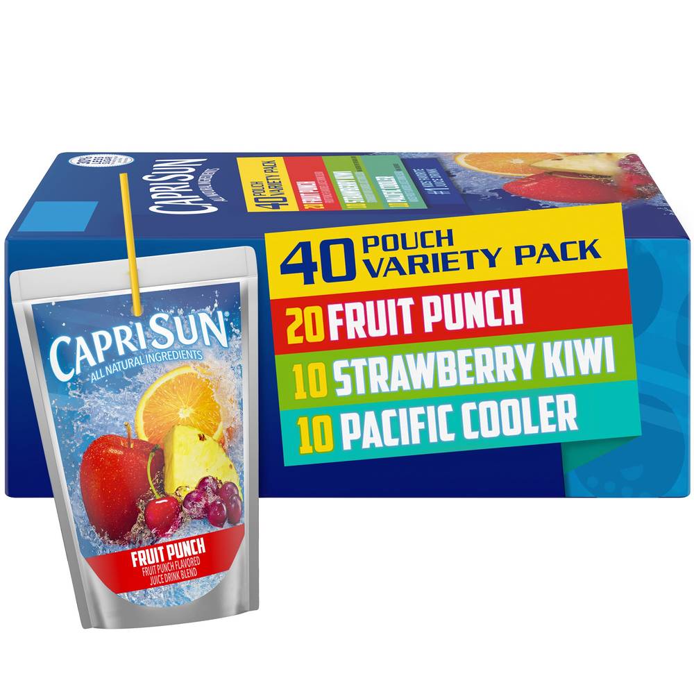 Capri Sun, Fruit Flavored Juice Drink Blend, Variety Pack, 6 fl oz, 40-Count