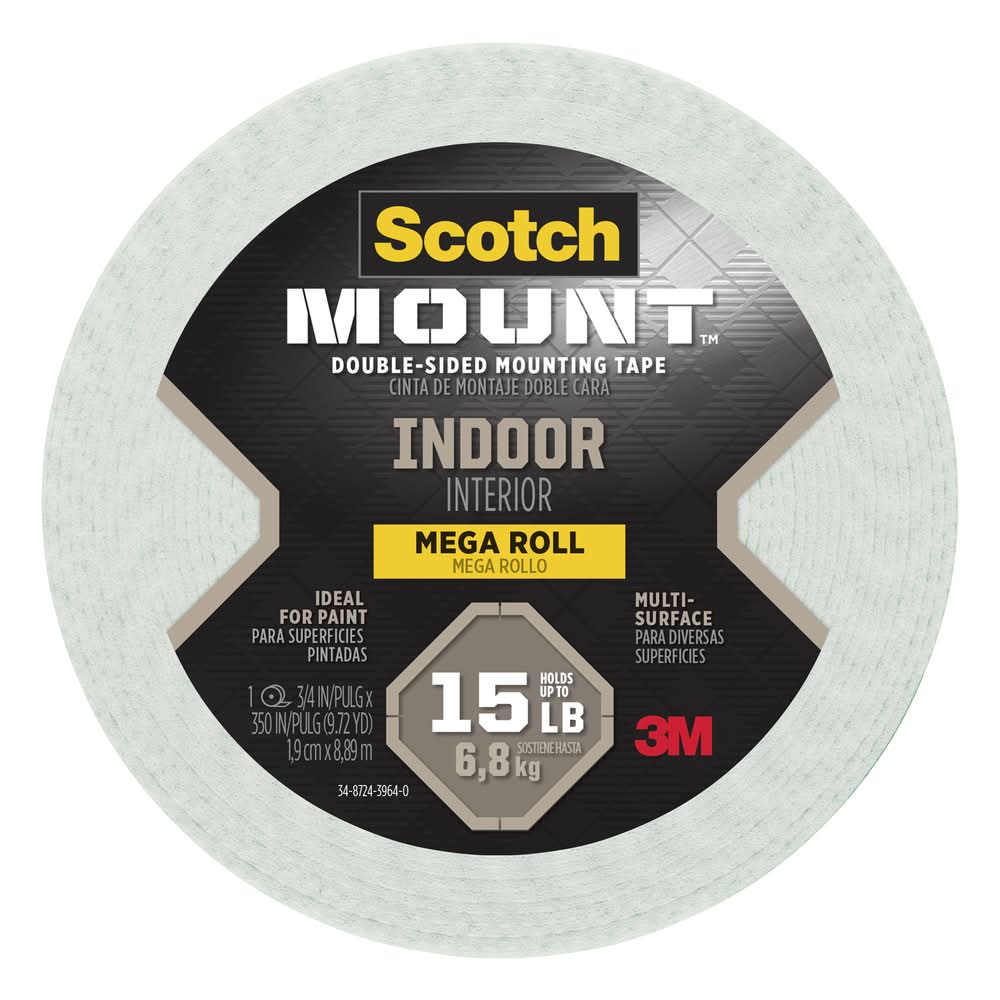Scotch Mount 350 In. L X 3/4 In. W Double-Sided Mounting Tape