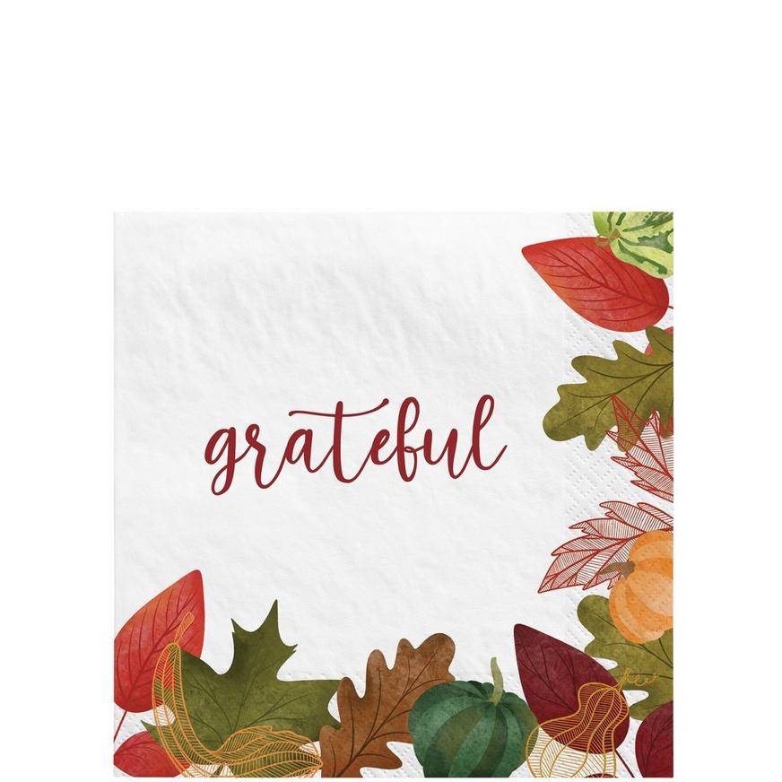 Changing Seasons Thanksgiving Paper Beverage Napkins, 5in, 40ct