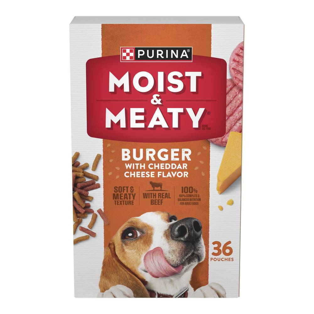 Purina® Moist & Meaty® Adult Dog Dry Food (Flavor: Burger With Chedder Cheese, Color: Assorted, Size: 13.5 Lb)