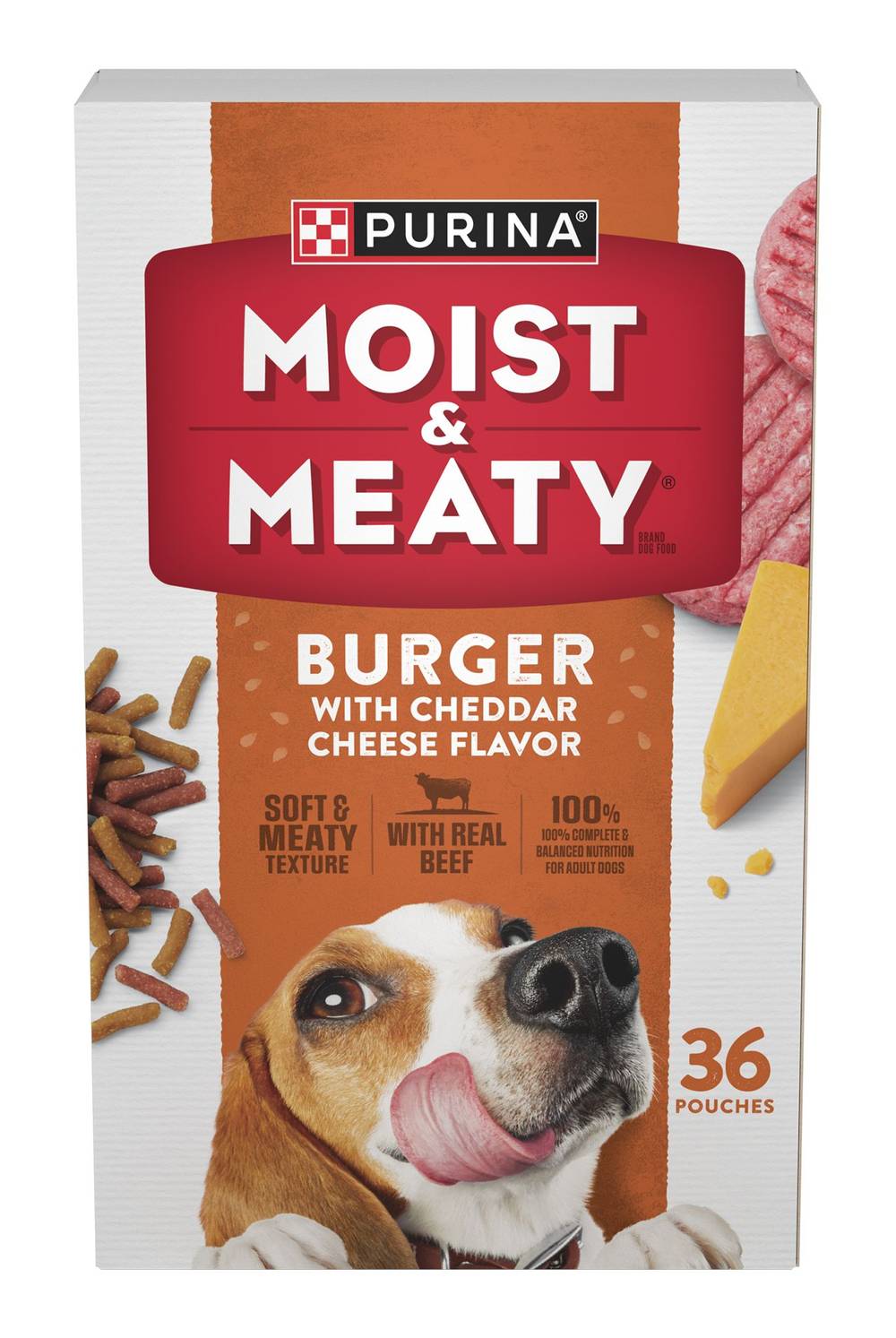 Purina® Moist & Meaty® Adult Dog Dry Food (Flavor: Burger With Chedder Cheese, Color: Assorted, Size: 13.5 Lb)