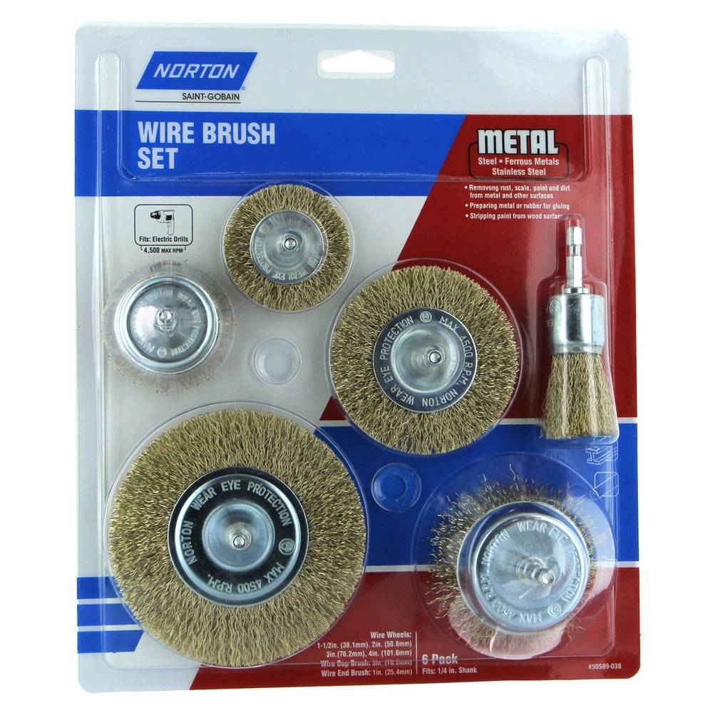 Norton Coarse Wire Brush Wheel Assorted 6 Pack Electric Drill (6-Pack) | 50589-038