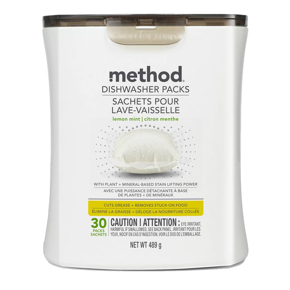 Method Dishwasher packs Sachets Pour, Lemon Mint (489 g, 30 ct)