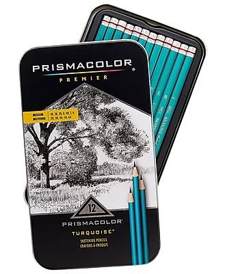 Prismacolor Premier Turquoise Medium Grade Sketch Pencil Set, 12/Pack (24192)