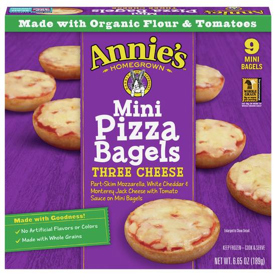 Annie's Homegrown Three Cheese Mini Frozen Pizza Bagels (9 ct)