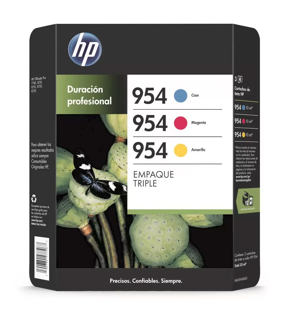 HP · Cartucho 954 tricolor 3 piezas hewlett packard (575,18 g)