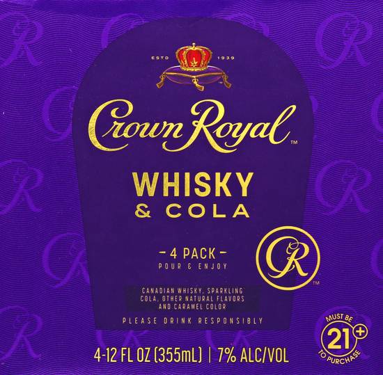 Crown Royal Whisky & Cola (4 ct, 12 fl oz)
