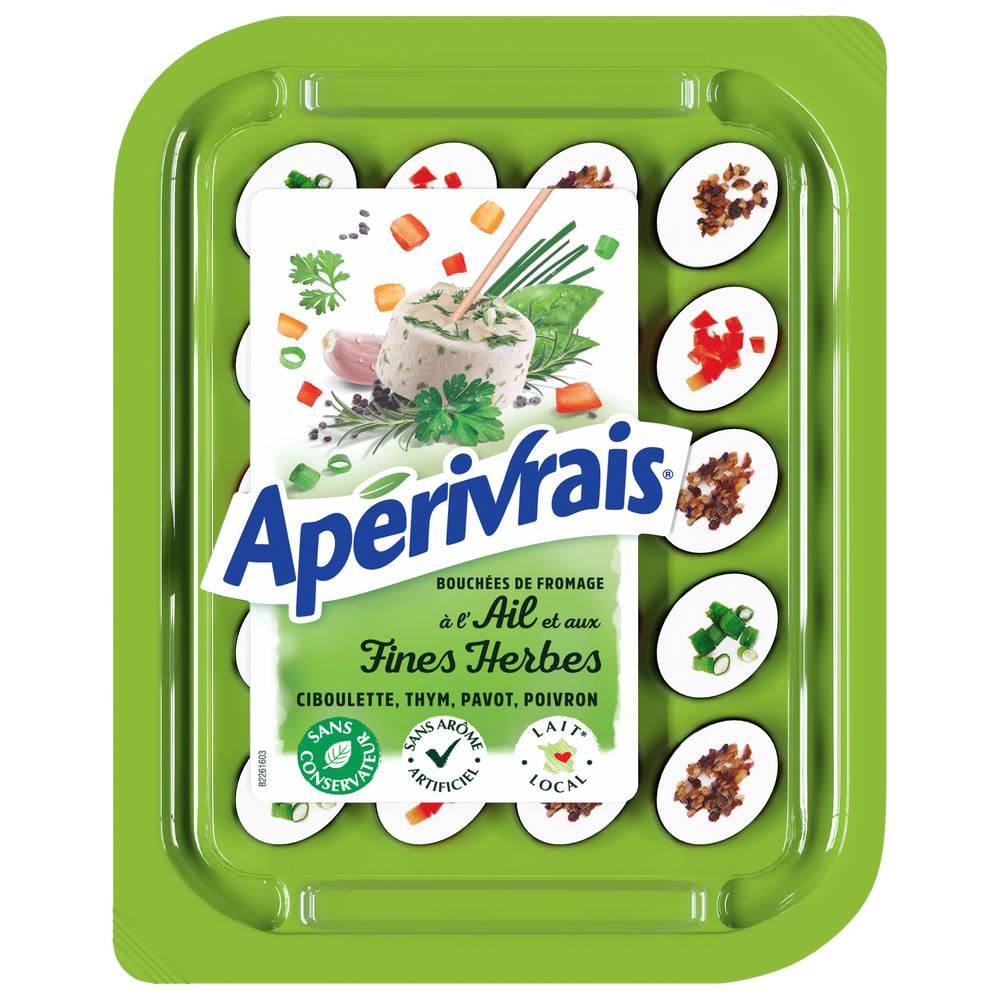 Aperivrais - Fromage apéritif en bouchées ail et fines herbes (100g)