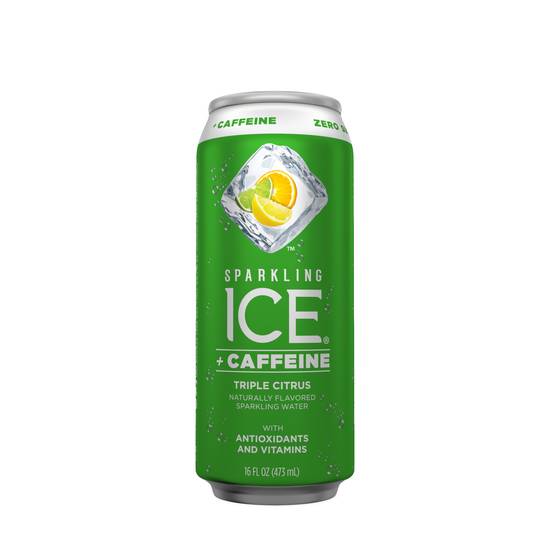 Order Sparkling Ice + Caffeine Sparkling Water Triple Citrus (16 oz) food online from Rite Aid store, Shawnee on bringmethat.com